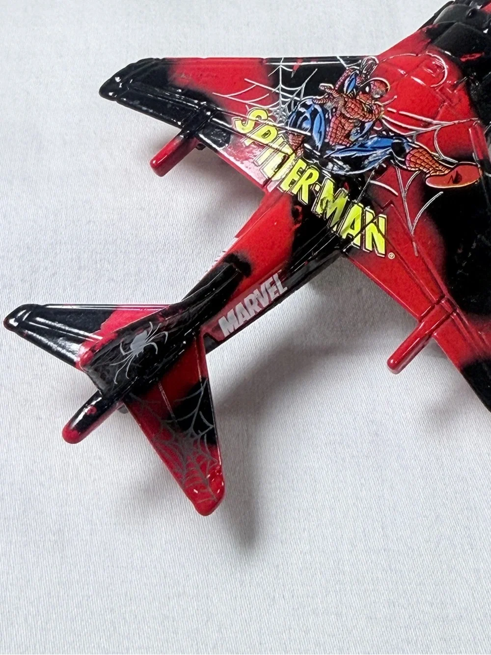 Marvel Spider-Man Diecast Toy Jet Airplane Red/Black Vintage 2004